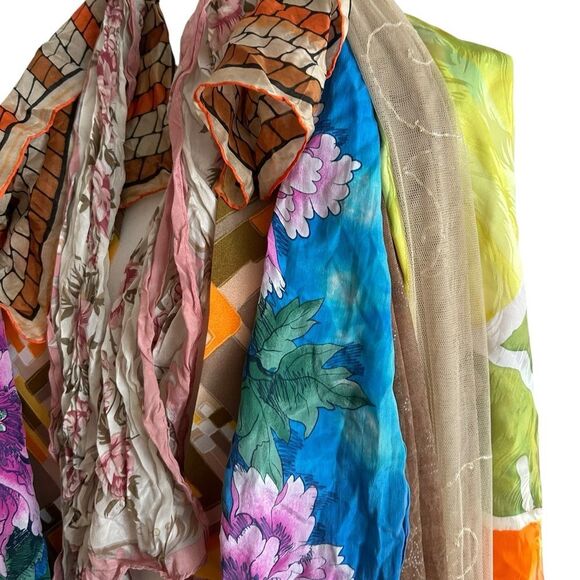 Lot Seven 7 Vintage Scarves Scarf Silk, Mesh Cotton Mix - Picture 2 of 6
